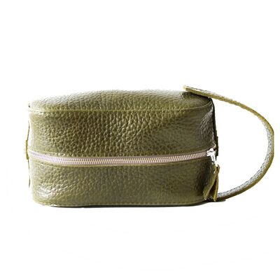 Cosmetic bag “Salteksnis” – olive green reptile print