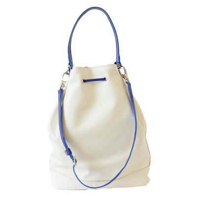 Handbag „Myrtle” – white/blue