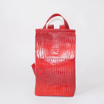 Backpack “Peppermint” – red reptile
