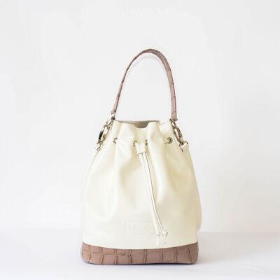 Handbag „Myrtle” – white/grey reptile