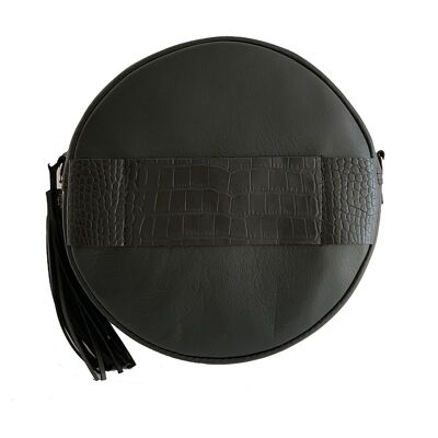 Cross body bag “Muscat” – black/black reptile