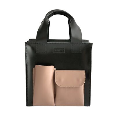 Handbag ”Cumin” – black/cream pockets