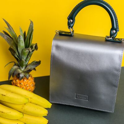 Handbag “Mint” – silver/green
