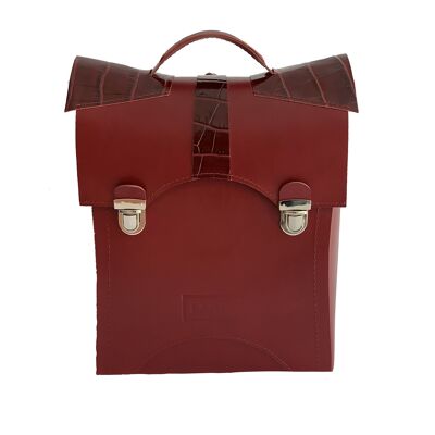 Backpack “Tarragon” – deep red/red reptile