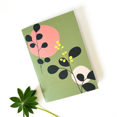 Herbarium notebook plant theme recycled paper A5