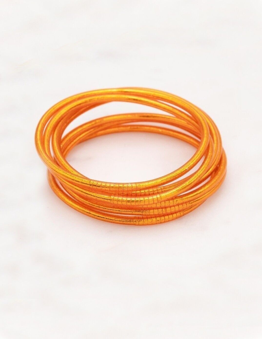 Bracciale rigido buddista sottile senza mantra taglia M - Arancione