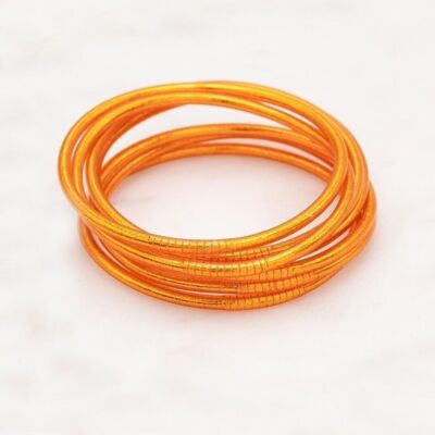 Jonc Bouddhiste fin sans mantra taille L - Orange