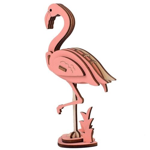 Building kit 3D Puzzle Flamingo color