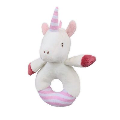 Rattle round unicorn pink