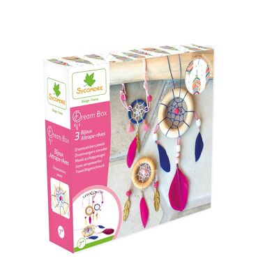 Sycomore - Kit de loisir créatif enfant - 3 Bijoux Attrapes-Rêves - Dream Box Collector - Dès 7 ans