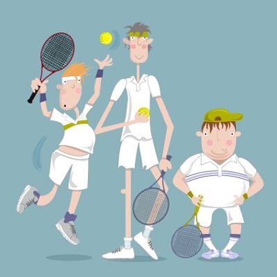 TU08 Tennis Male Greeting Card