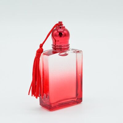 Flacon Transparent 15 mL vide et rechargeable - Rouge