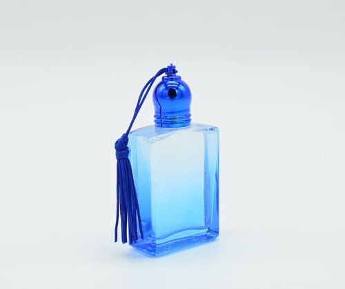Flacon Transparent 15 mL vide et rechargeable - Bleu