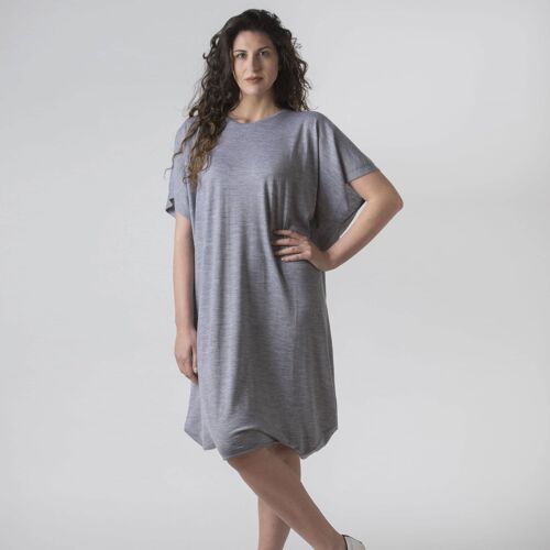 Abito Maxi Maglia in Cashmere e Seta Ardesia - L - GRIGIO