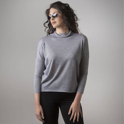 Dolcevita in cashmere e seta ardesia - ardesia