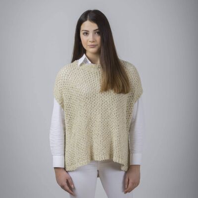 GILET TRAFORATO IN MAGLIA - oro