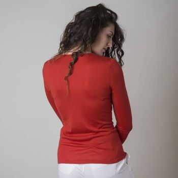 MAGLIA EN CACHEMIRE ET SETA ROSSA CON TASCHINO 1