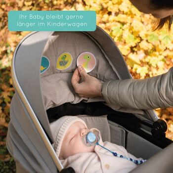 Amis savoureux - autocollants pour bébés en acétate de soie de haute qualité. Pour landaus, sièges auto et berceaux 7