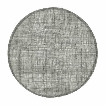 Placemat Linen round dark gray