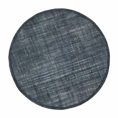 Placemat Linen round ink blue