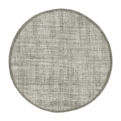 Placemat Linen round gray