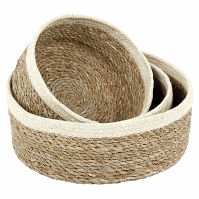 Bread basket Seagrass white s/3