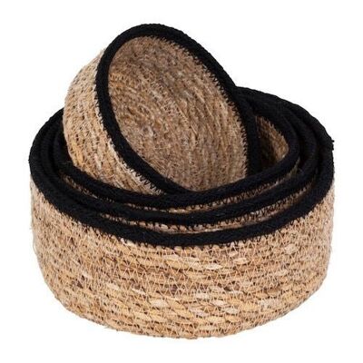 Panier Seagrass petit noir s/4