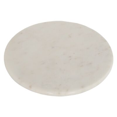Tabla de cortar marmol redonda blanca Ø25cm