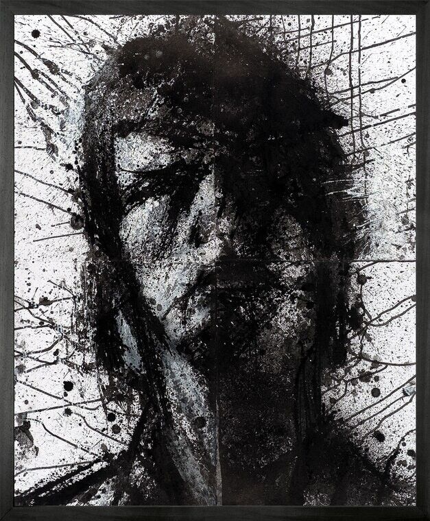 Head Of Mike 1 Framed Printed canvas -Medium