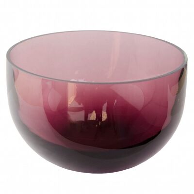 Bowl Manu aubergine glass Ø19.5cm