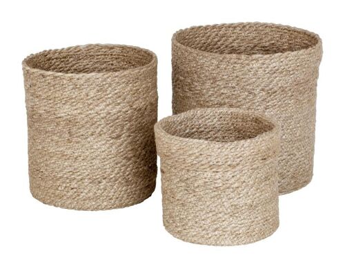 Mand Jute large naturel grijs s/3