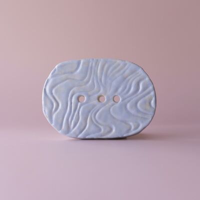 Jabonera de cerámica hecha a mano - Azul claro