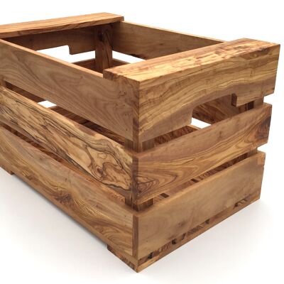 Caja de madera de decoración de almacenamiento tamaño XL hecha de madera de olivo