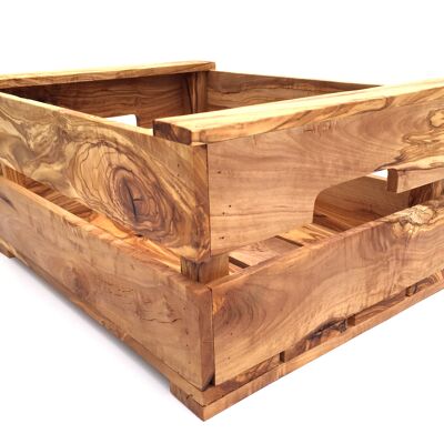 Caja de madera de decoración de almacenamiento tamaño L hecha de madera de olivo