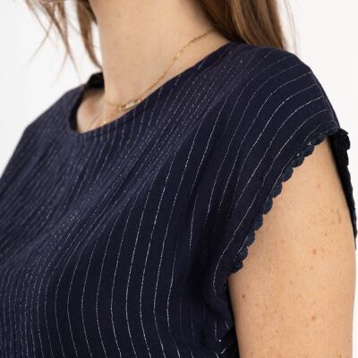 TOP COTON FEMME Marine
