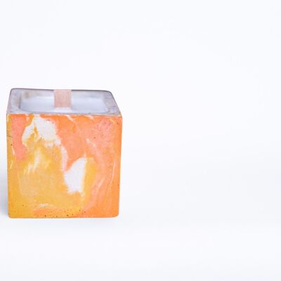 Scented Candle - Concrete Tie&Dye Orange & Yellow