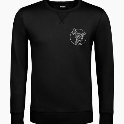 Round logo tr. on chest black unisex sweatshirt