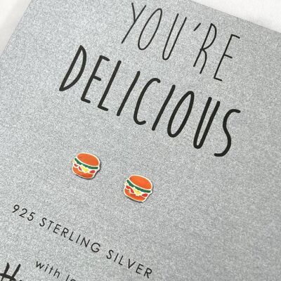 Orecchini in argento sterling Burger