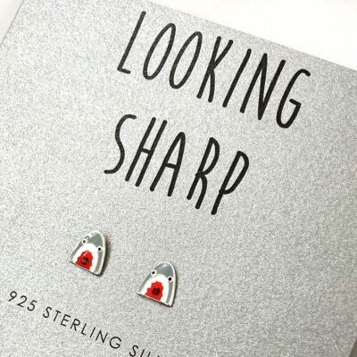 Hai-Ohrringe aus Sterlingsilber