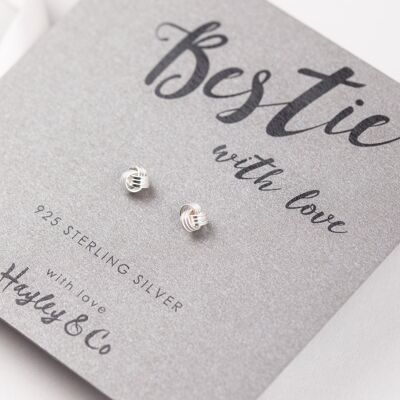 Bestie Silver Knot Sterling Silver Earrings