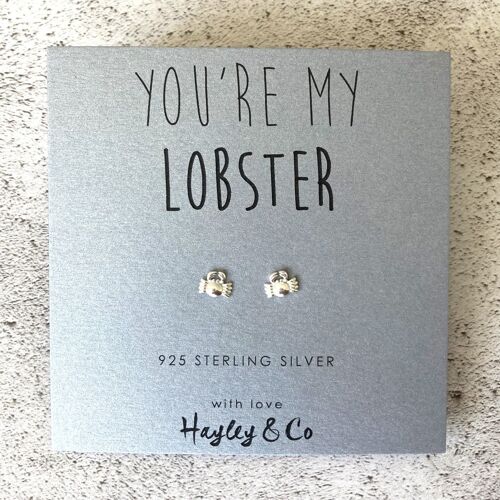 You're my Lobster' Sterling Silver Earrings