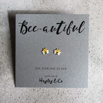 Boucles d'oreilles petite abeille en argent sterling