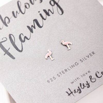 Fabelhafte Flamingo-Ohrringe aus Sterlingsilber