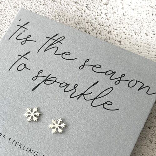Sparkly Snowflake Sterling Silver Earrings