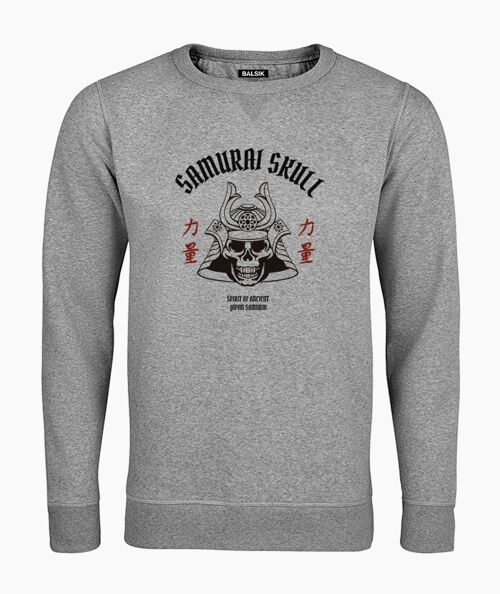 Samurai skull gray unisex sweatshirt