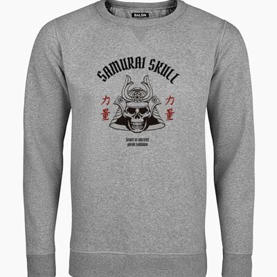 Samurai skull gray unisex sweatshirt