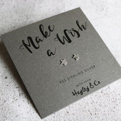 Aretes de Plata de Ley Pequeña Estrella