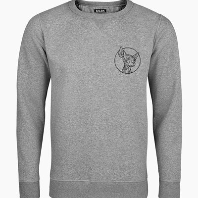 ROUND LOGO TR. ON CHEST GRAY UNISEX SWEATSHIRT