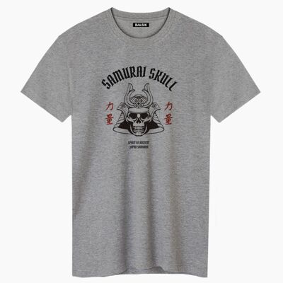Samurai skull gray unisex t-shirt