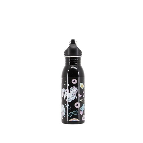 Oh My Pop! Illusion-Botella de Agua 500 ml, Negro